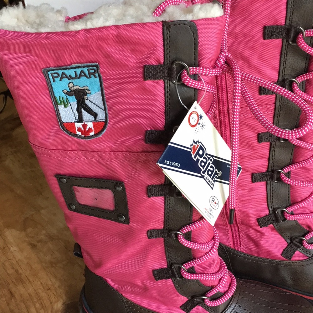 NWT Pink Pajar Girls winter boots size 3 1/2 - Picture 2 of 3